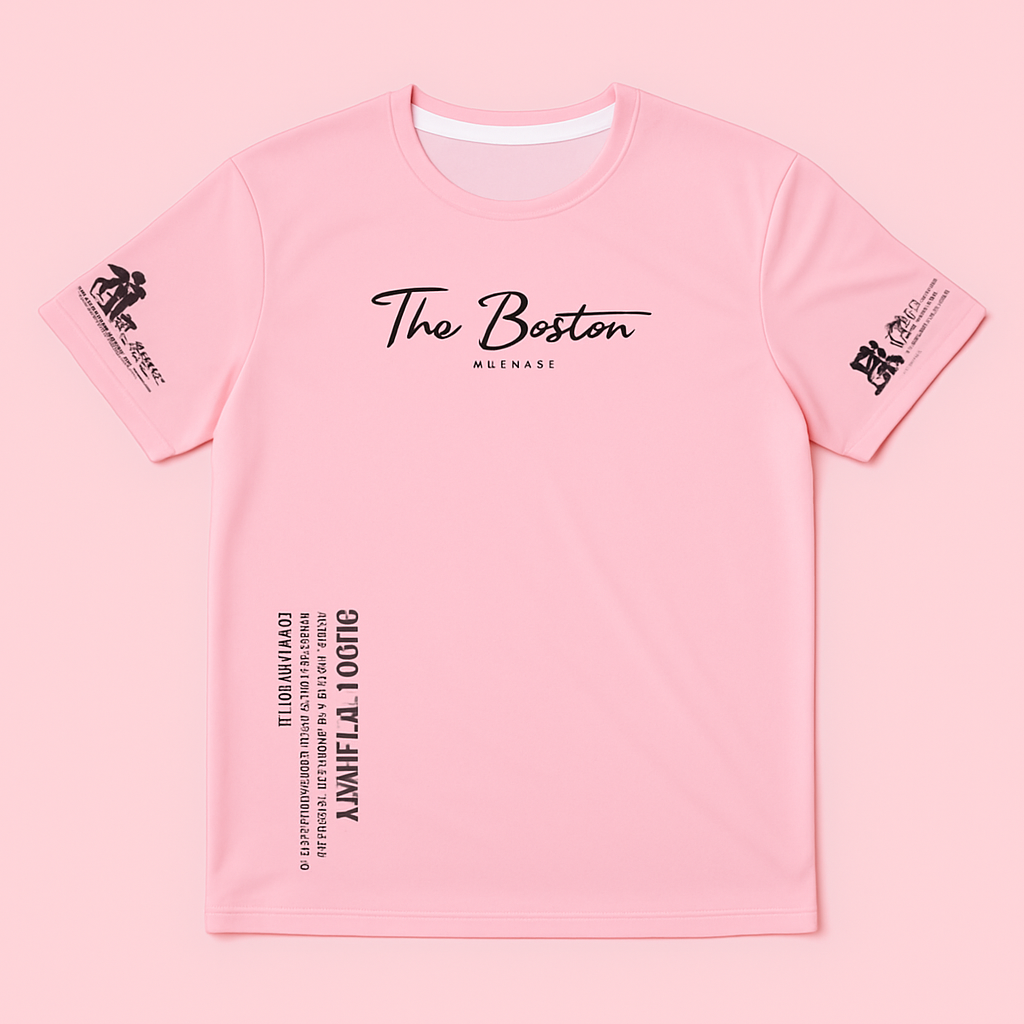 Men’s Pink T-Shirt – The Boston Signature Print