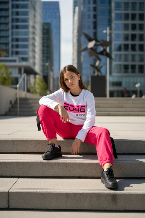 11-year-old on steps