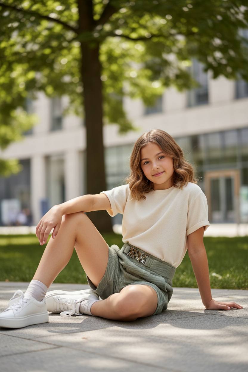 12-14 year old sitting