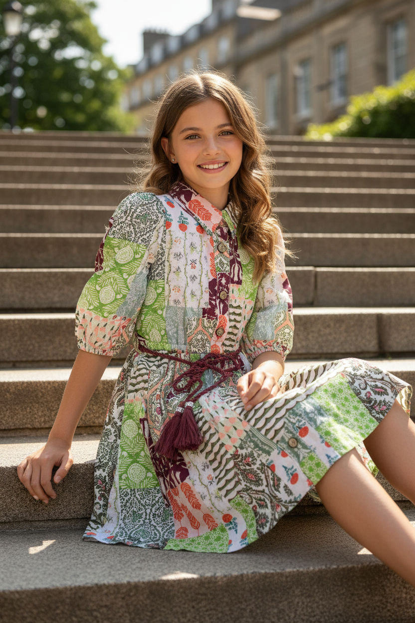 12-year-old sitting on steps