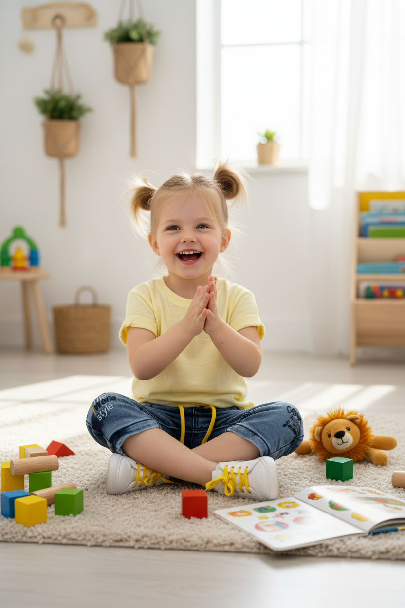 2-year-old girl indoors