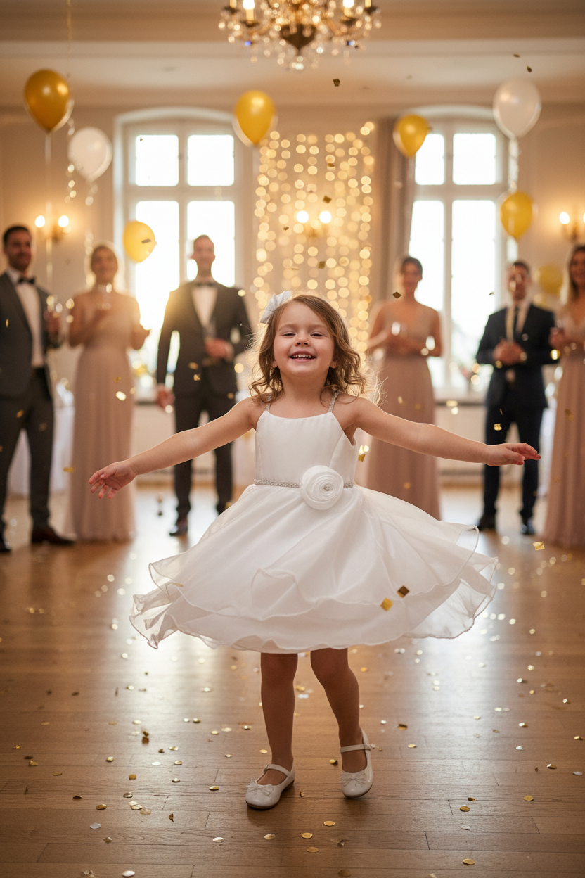 3-year-old twirling at party