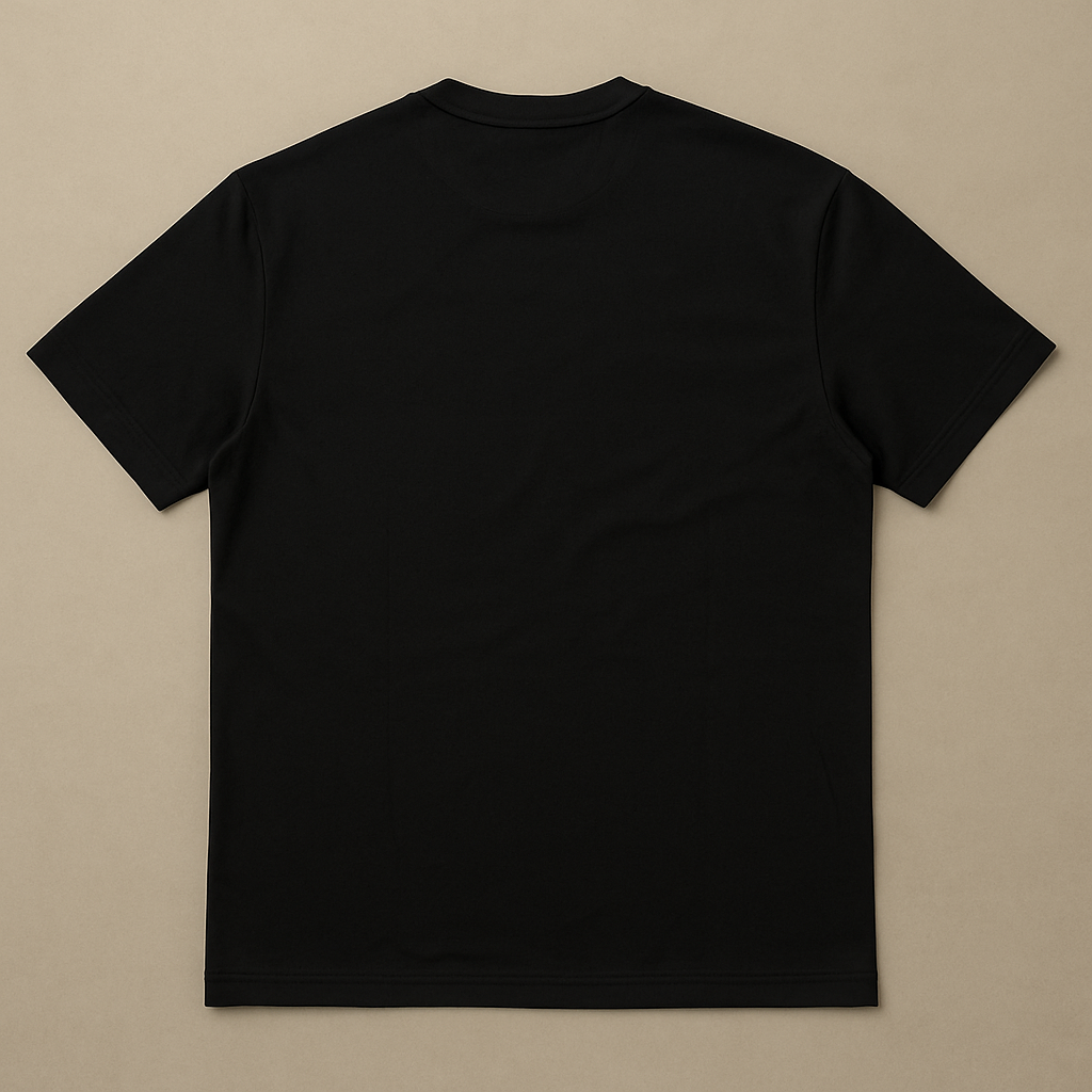 Men’s Black Designer T-Shirt – Contrast Patch Style