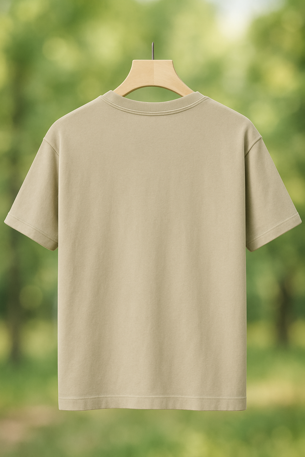 Men’s Desert Graphic Tee – Casual Short Sleeve Minimalist Beige T-Shirt