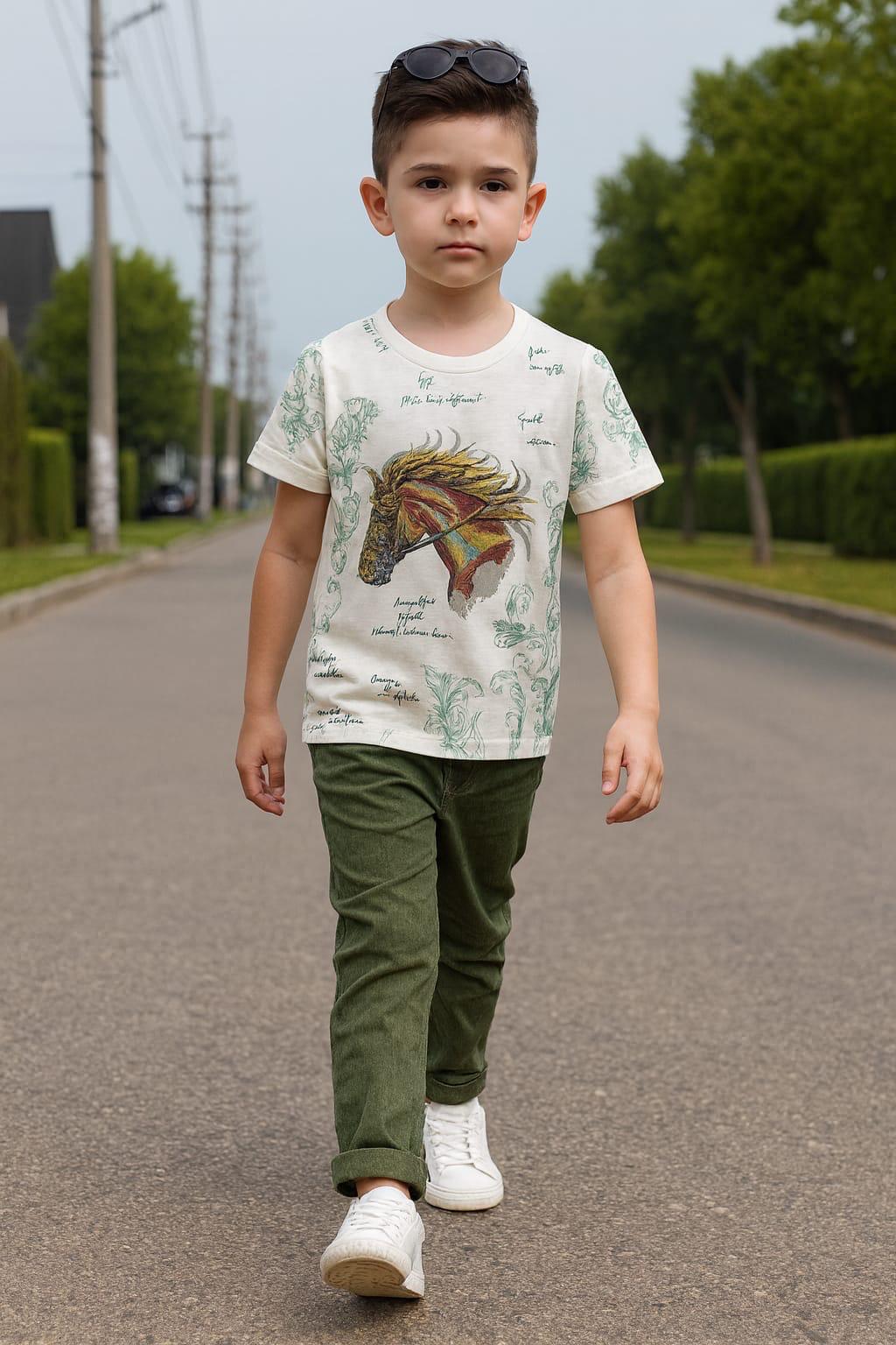 Elegant Horse T-Shirt with Inspirational Quotes - Kids