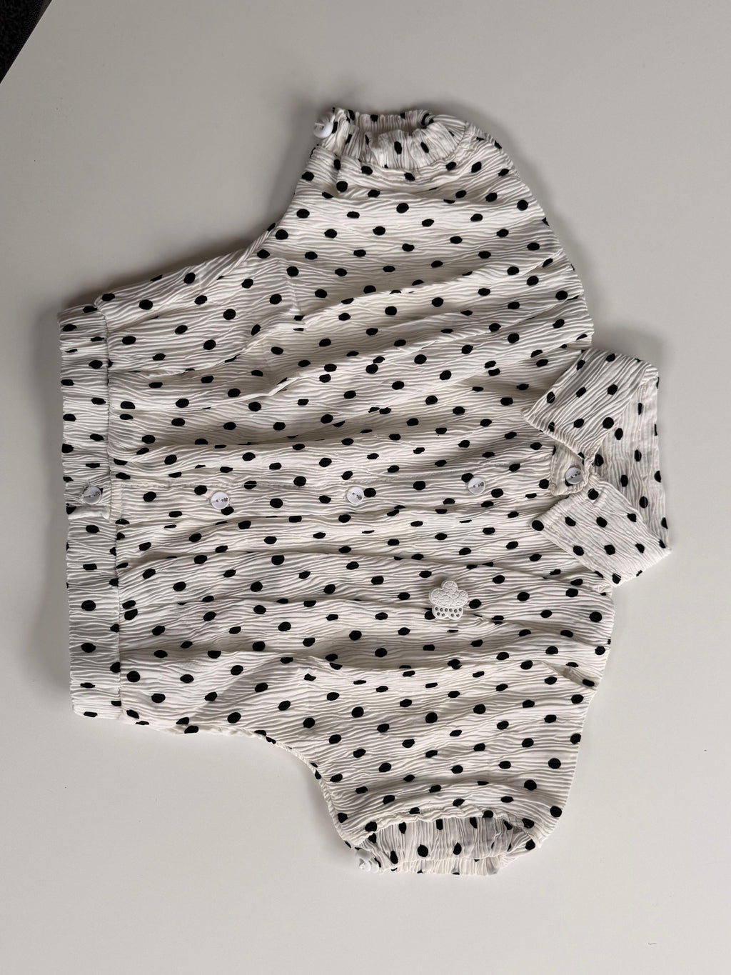 Girls White Polka Dot Top