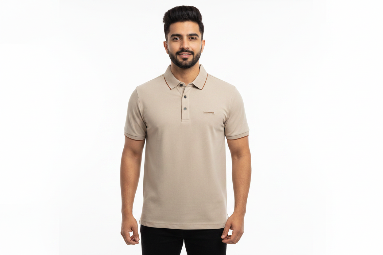 Beige Polo - Indian Model