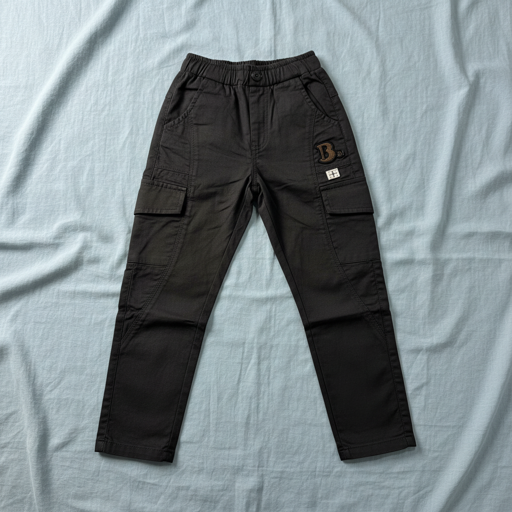Black Cargo Pants - Fabric Background
