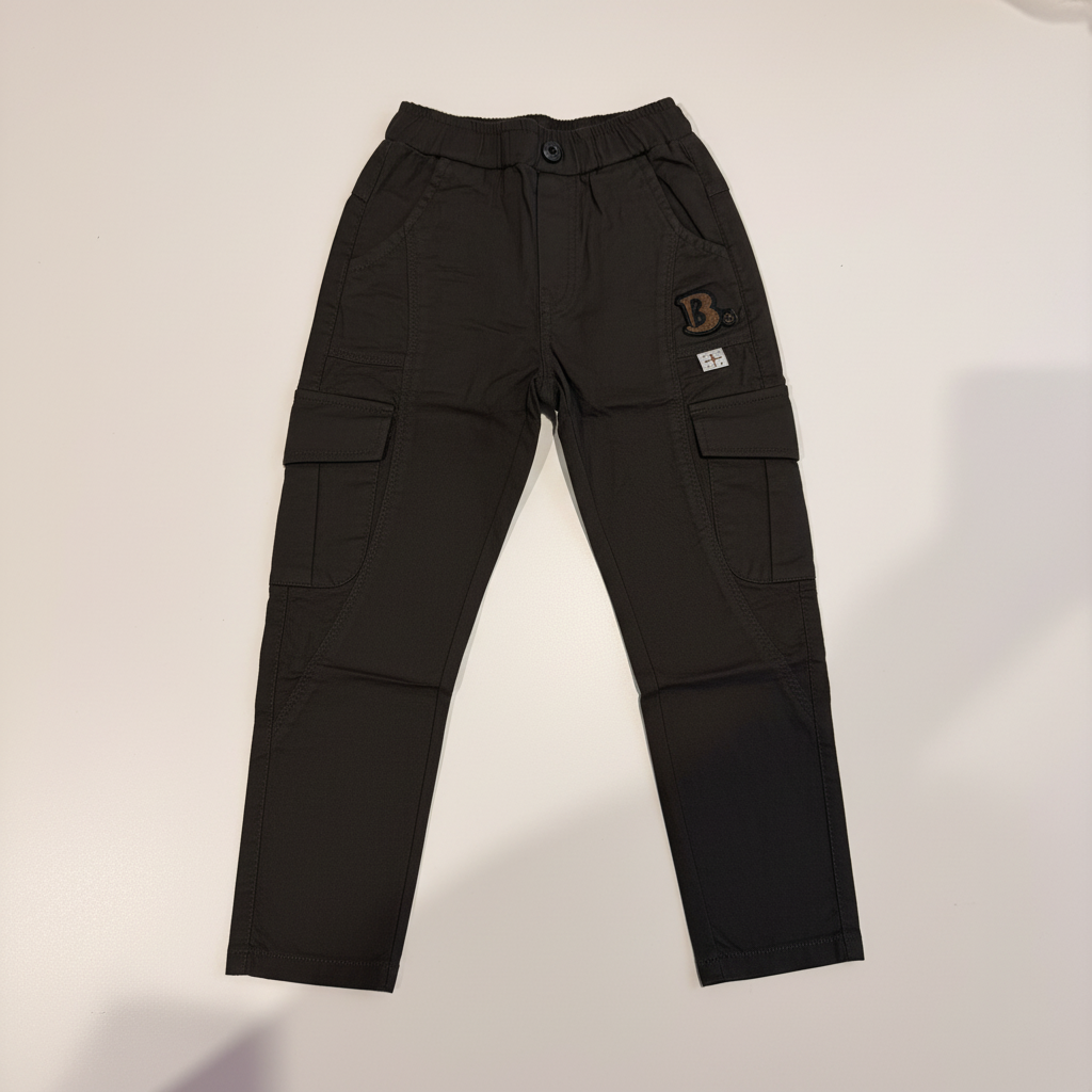 Black Cargo Pants - White Background