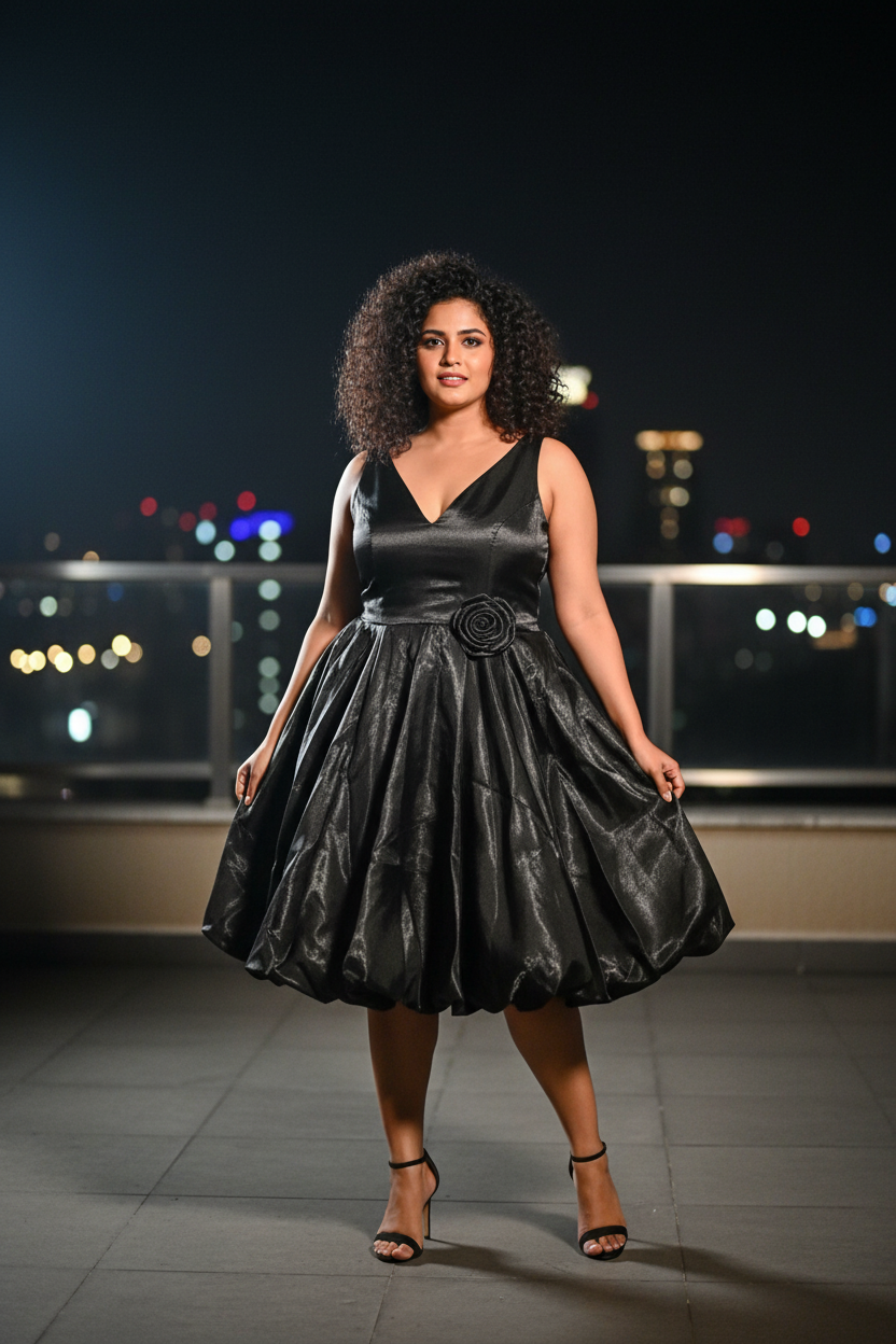 Black Dress - Curvy Model
