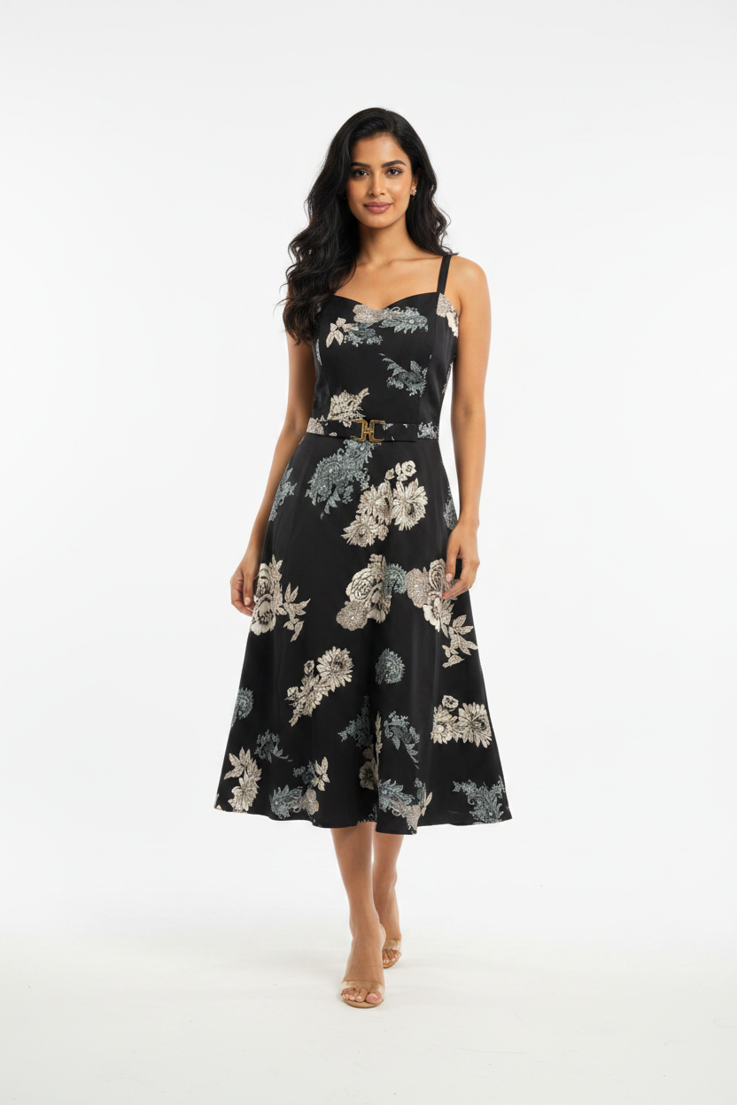 Black floral dress only