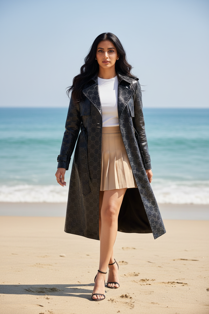 Black Trench - Walking Pose
