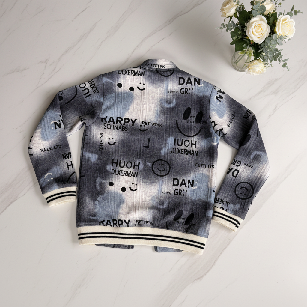 Bomber jacket back view - marble surface