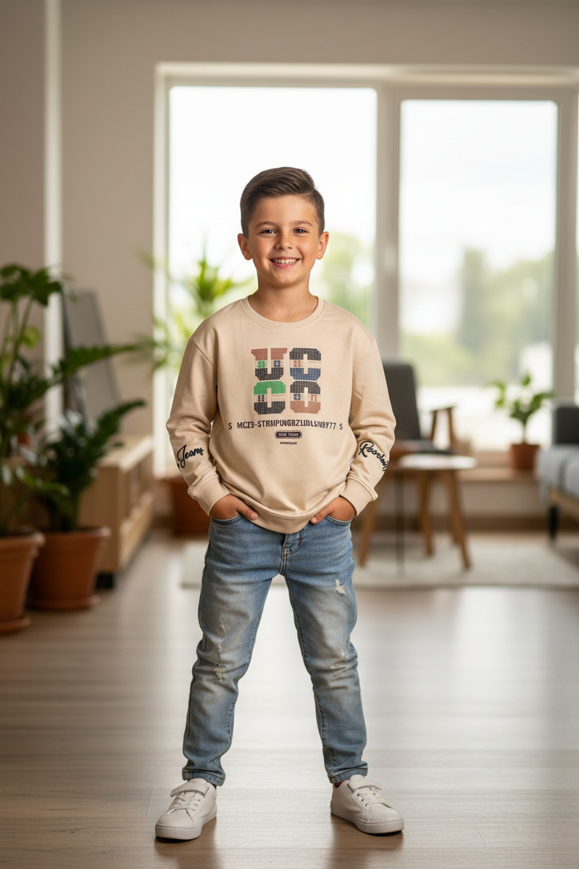 Boy indoors casual