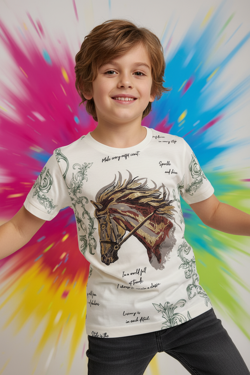 Boy model - Colorful vibrant background
