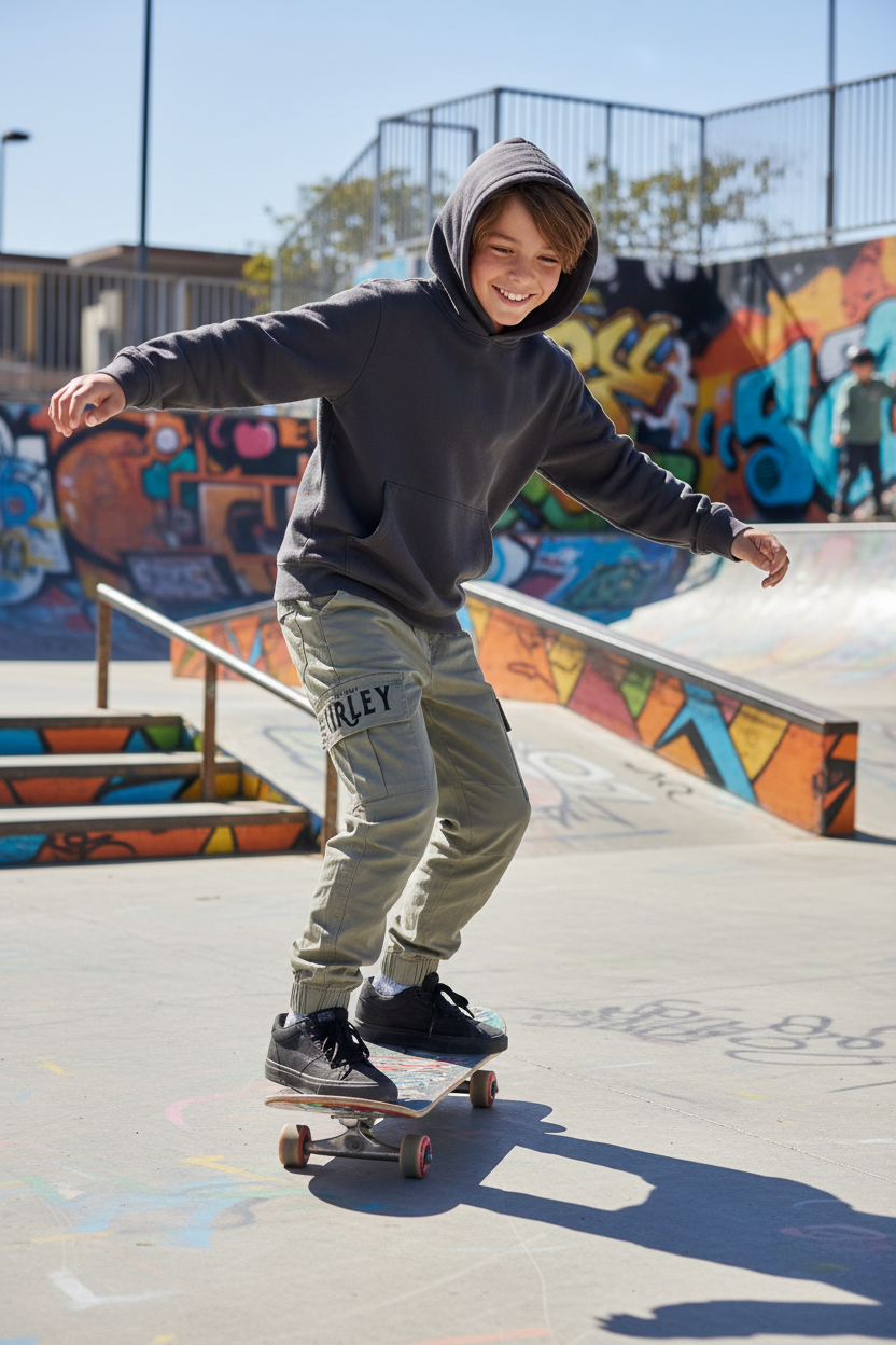 Boy Skateboarding