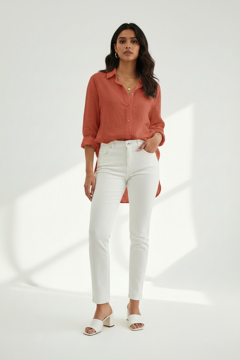 Coral Terracotta Top