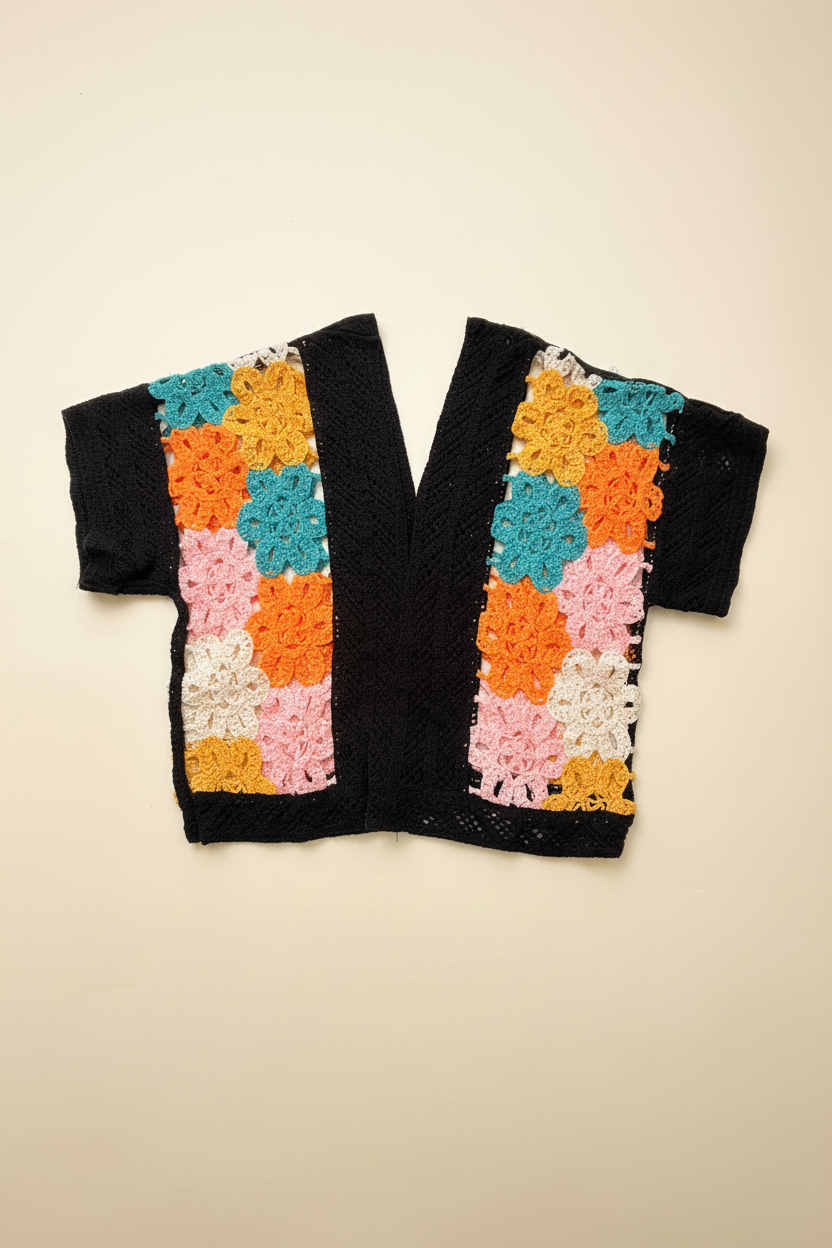 Crochet top with light background