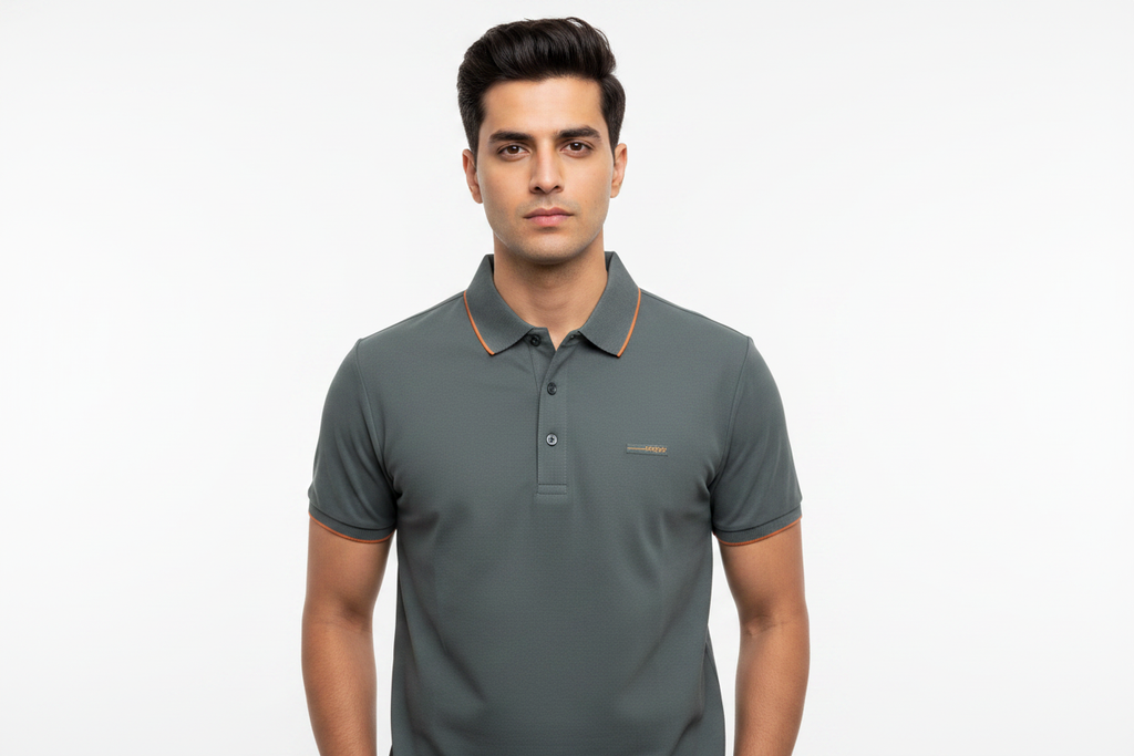 Dark Grey Polo - Indian Model