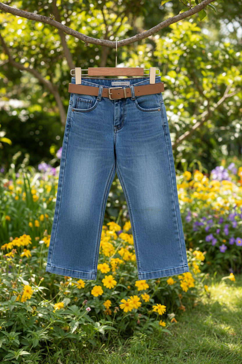 Denim Jeans - Garden Background