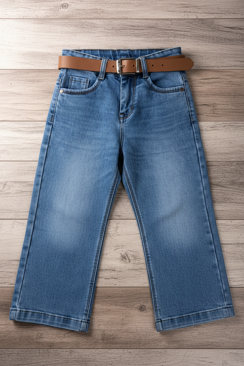 Denim Jeans - Wooden Background