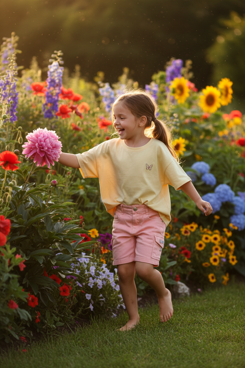 Girl at Flower Garden