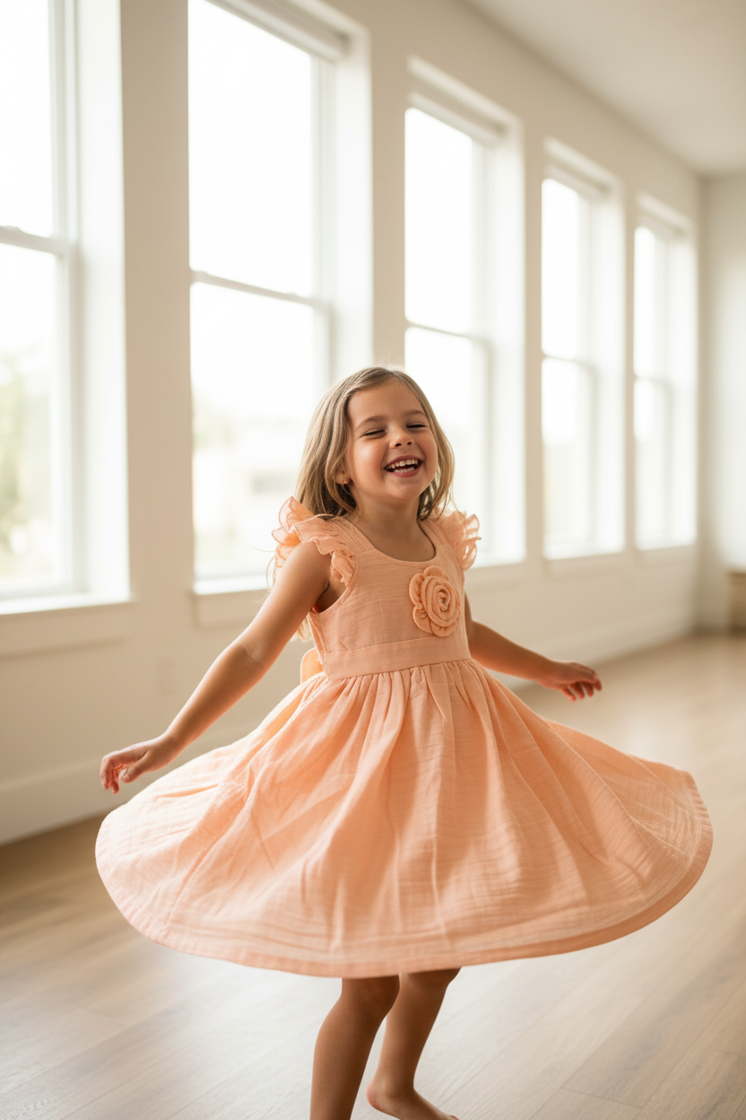 Girl twirling in dress
