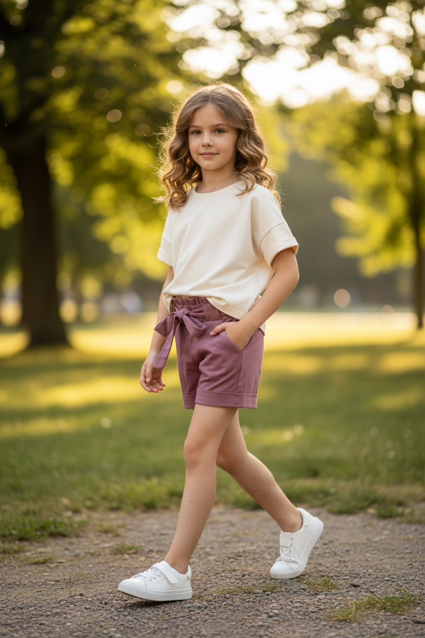 Girl walking outdoors