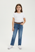 Girl wearing denim jeans