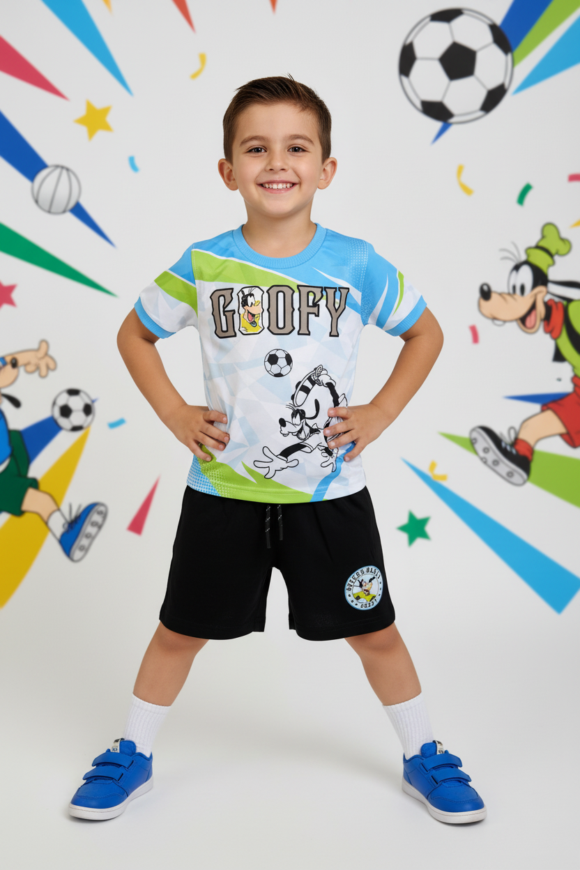 Goofy soccer outfit - Colorful background