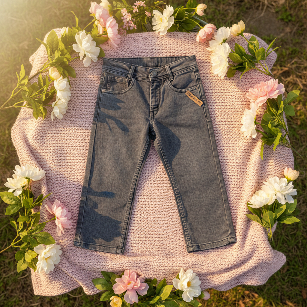 Grey denim jeans - lifestyle outdoor setting