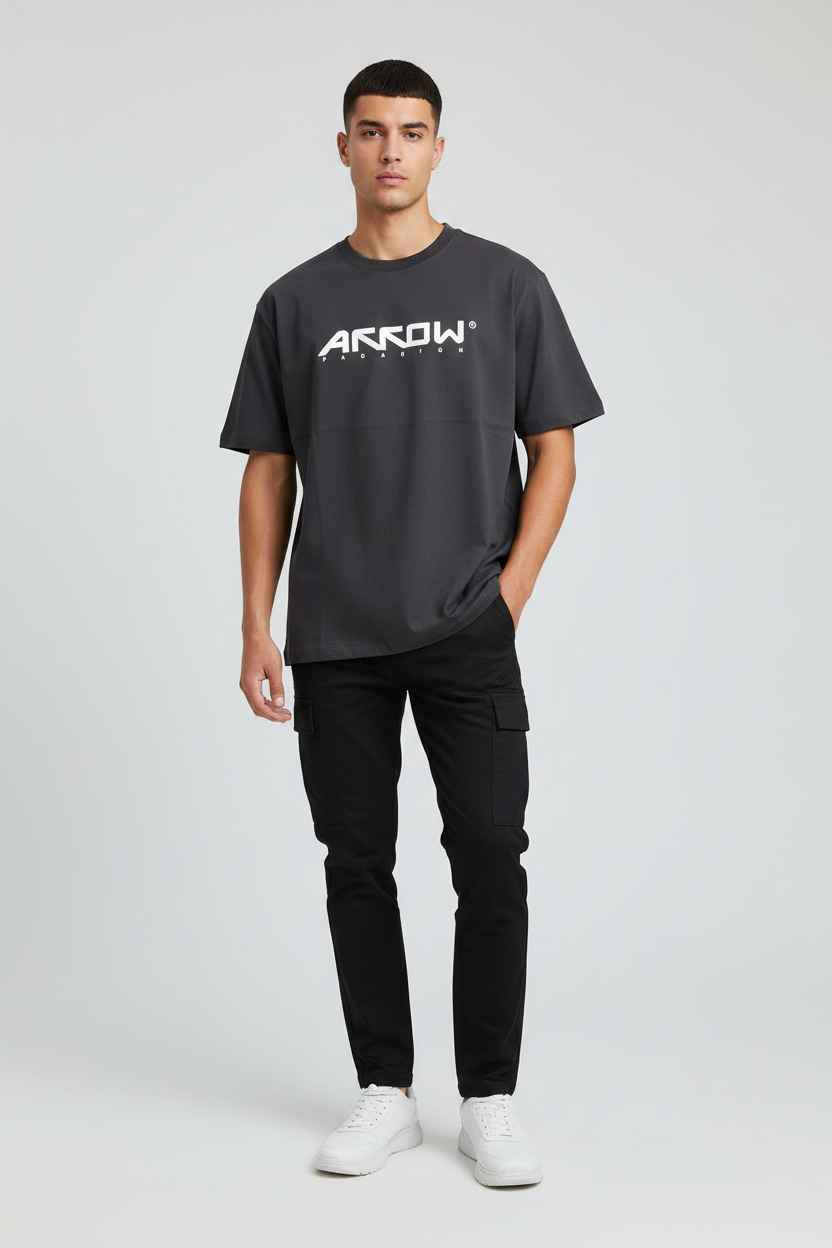 Arrow Padanich Logo Tee – Charcoal model photo
