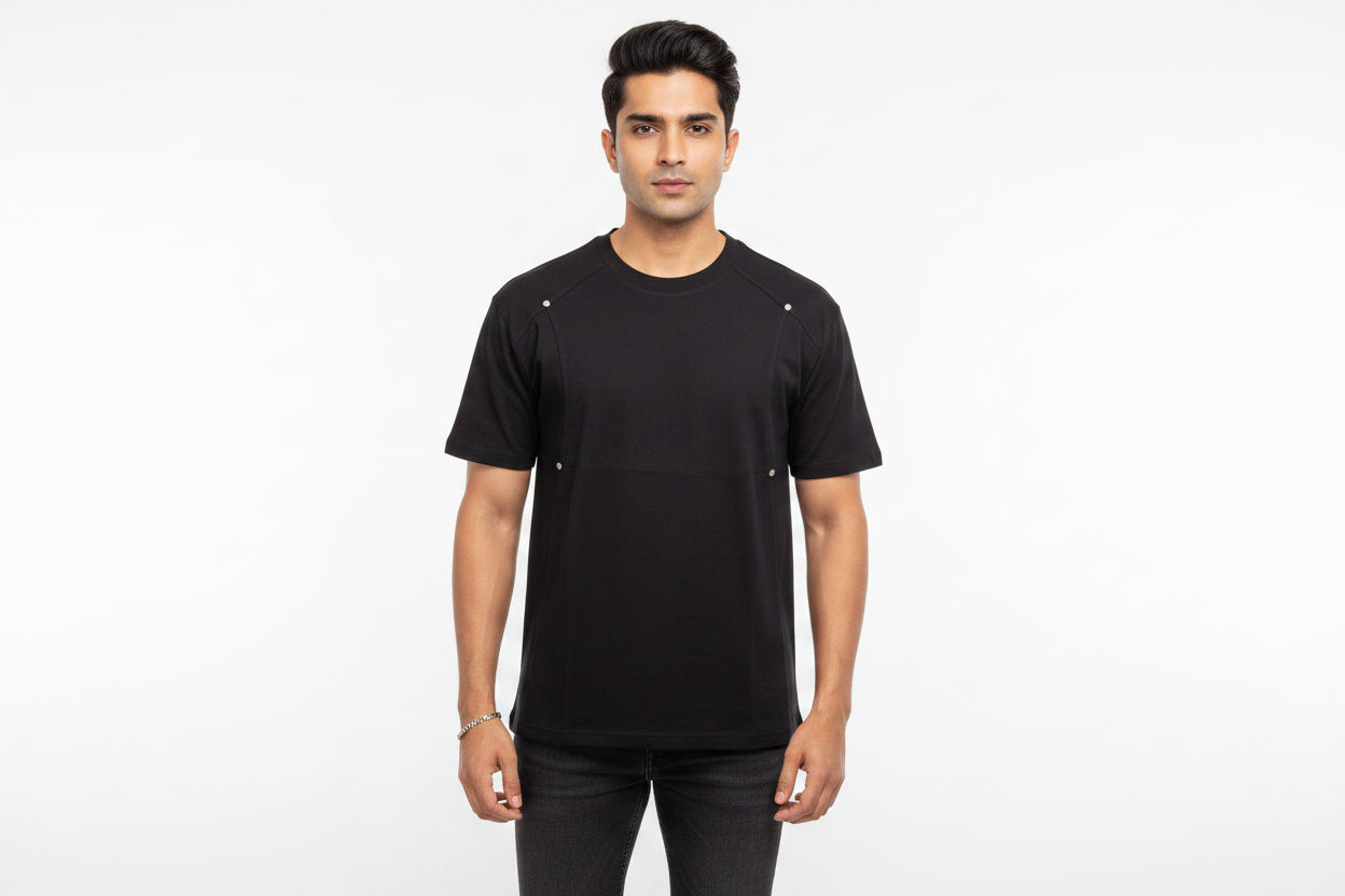 Indian Model - Black Stud T-Shirt