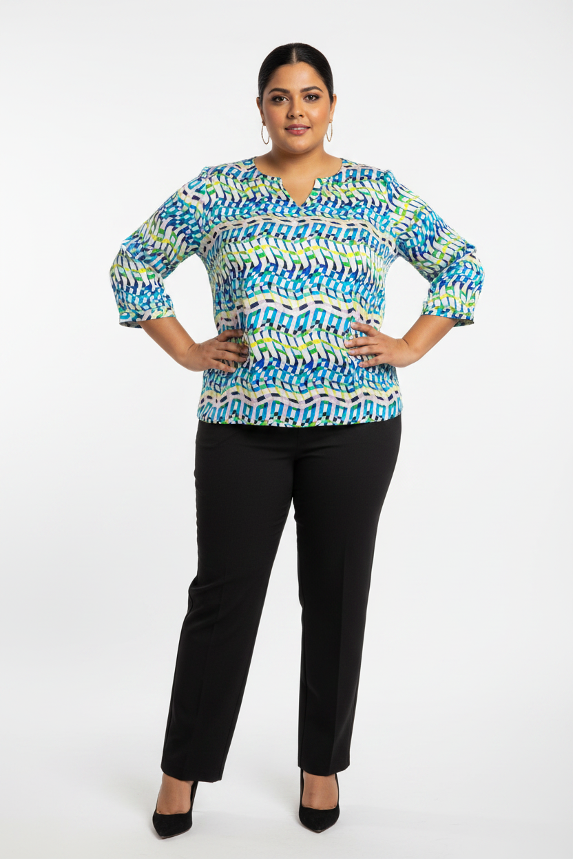Indian Model 2 – Geometric Blouse