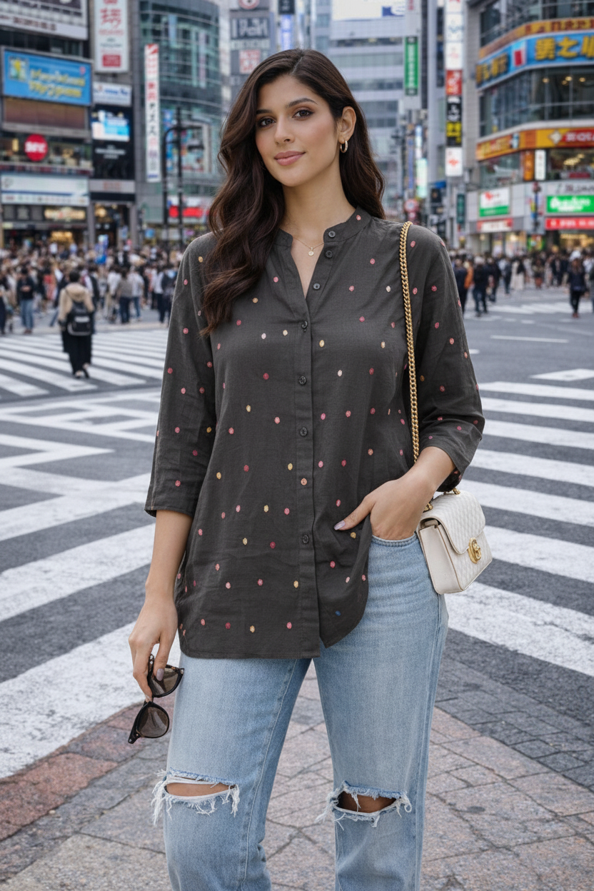 Indian model - Charcoal street style