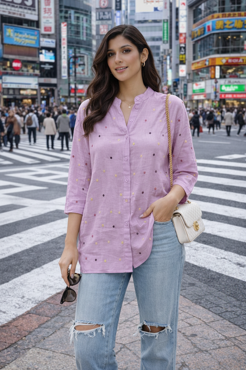 Indian model - Lilac street style