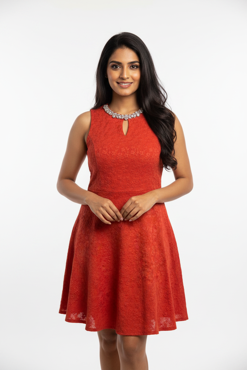 Indian model - Red dress
