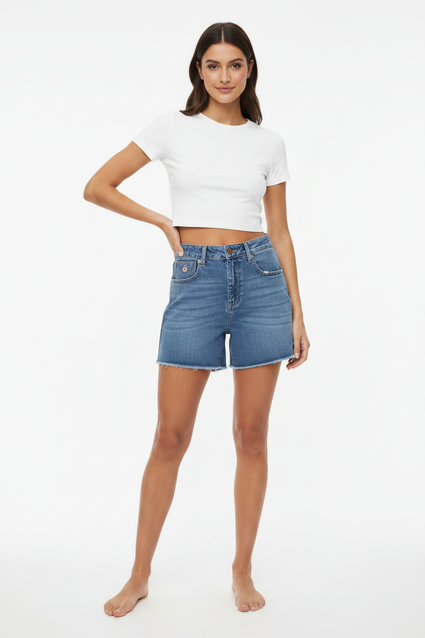 Light blue crop top