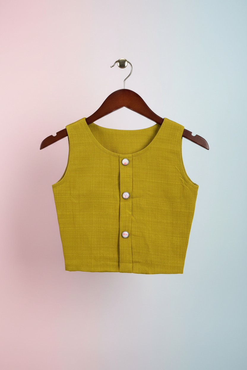 Mustard yellow vest - hanging