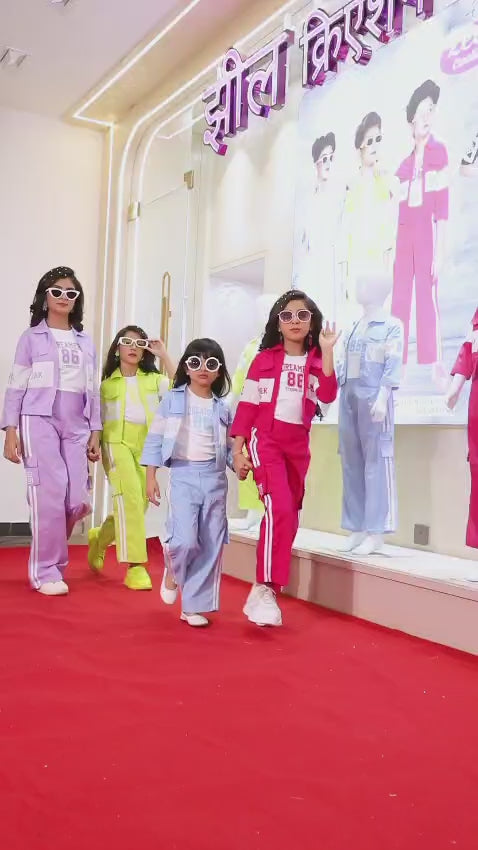 Girls Purple 'Break Limits' 3-Piece Jacket, Pants and T-Shirt Set
