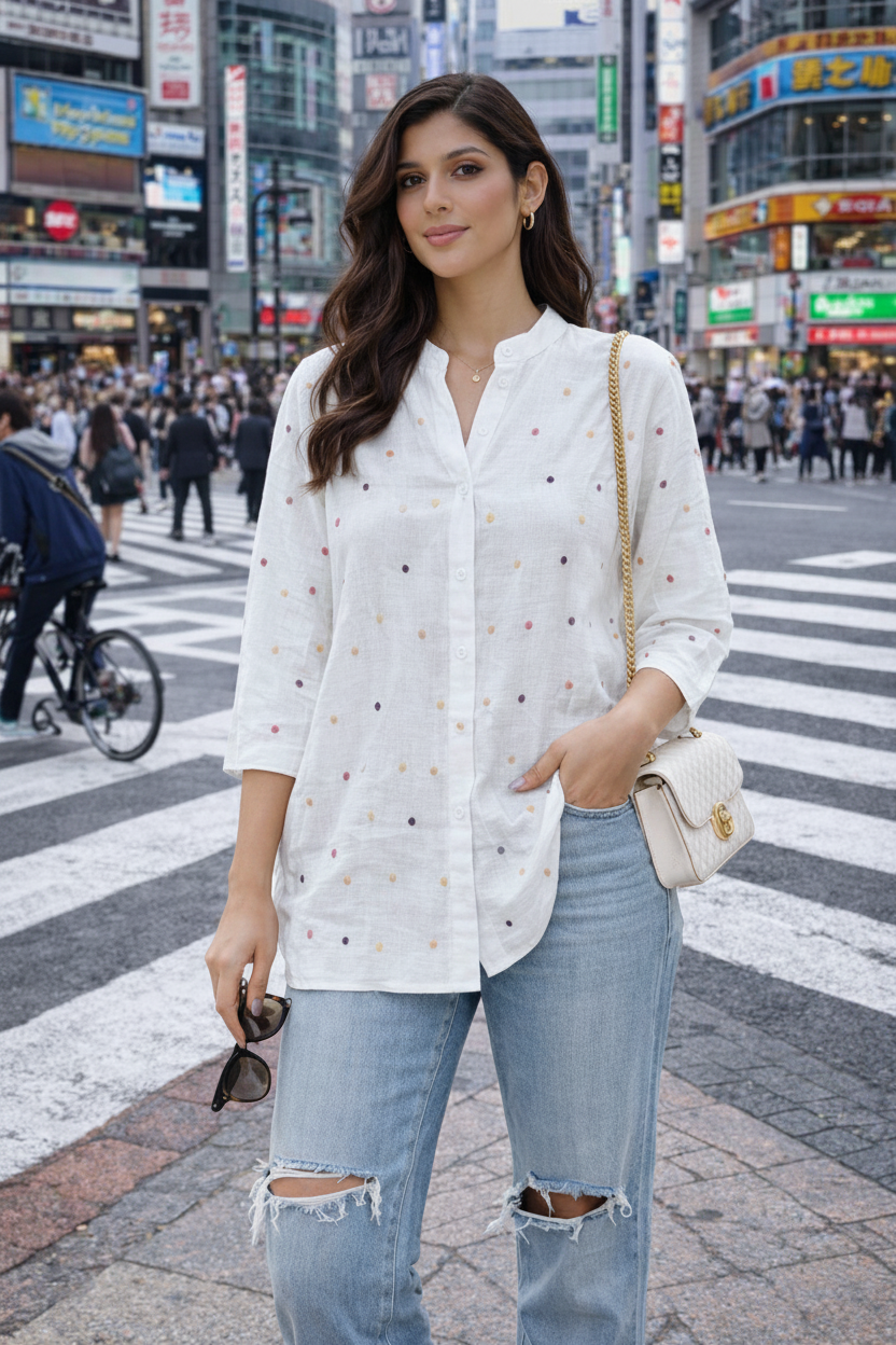 Pure white blouse - front