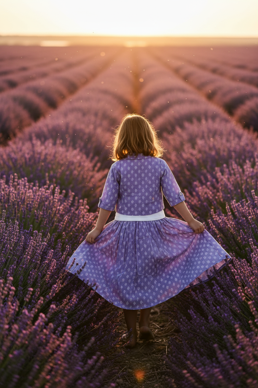Purple Set Lavender Field