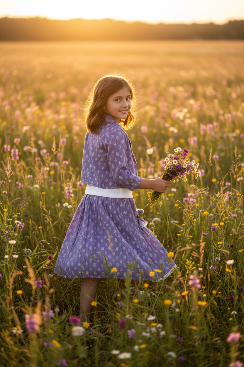 Purple Set Wildflower Field