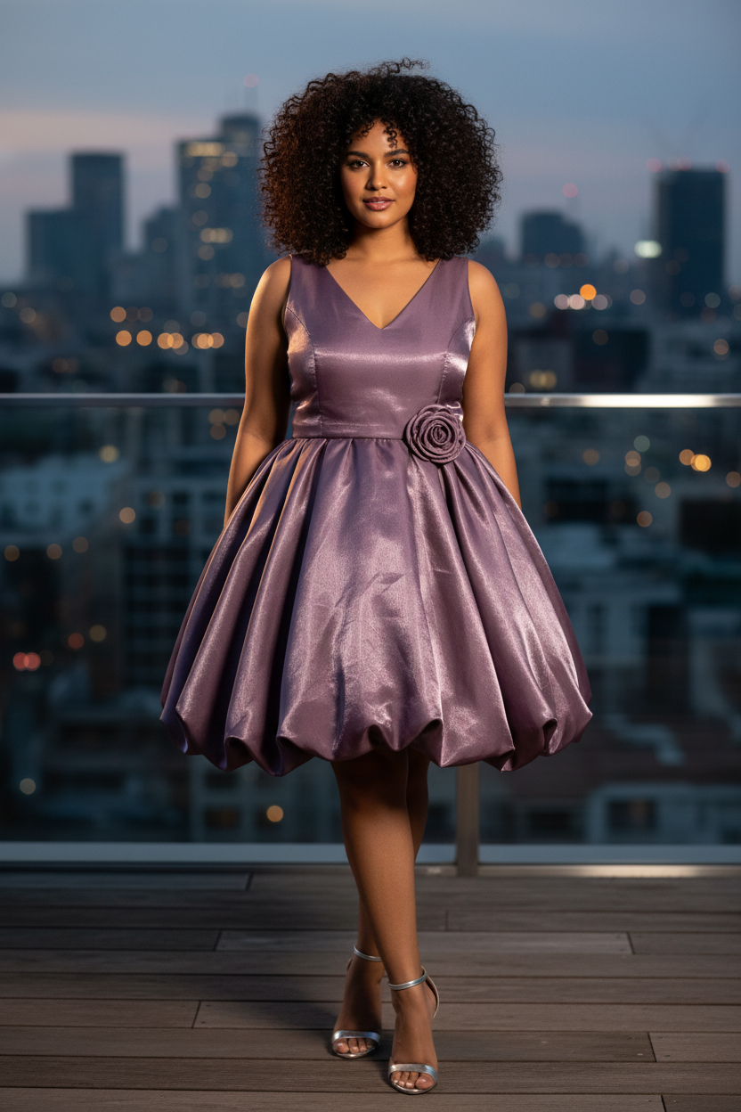 Rose Dress - Purple Model